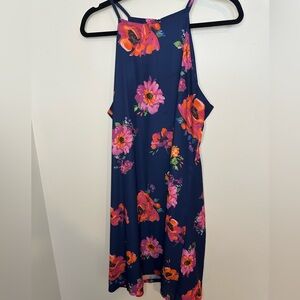 Navy floral summer tank dress